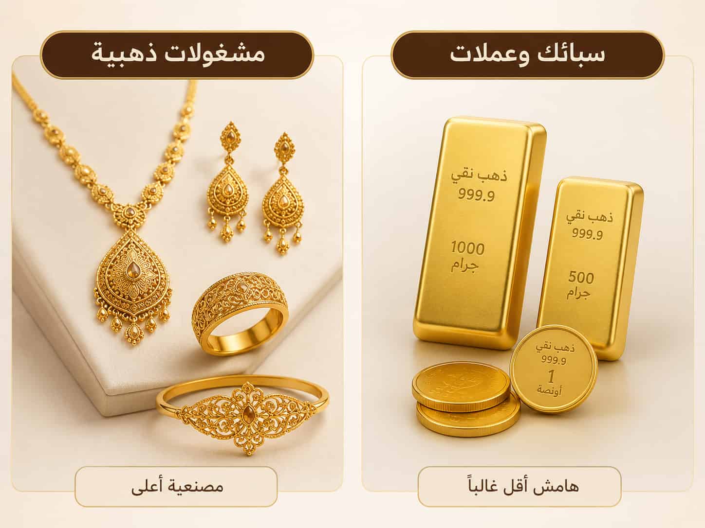 أسرار حساب مصنعية الذهب في السعودية: كيف تعرف السعر الحقيقي قبل الشراء؟